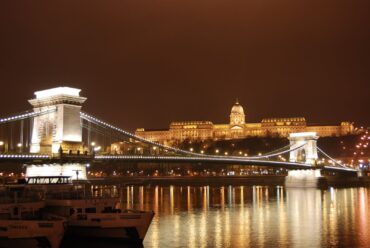 Széchenyi Chain Bridge and the Royal Palace on Castle Hill in Budapest