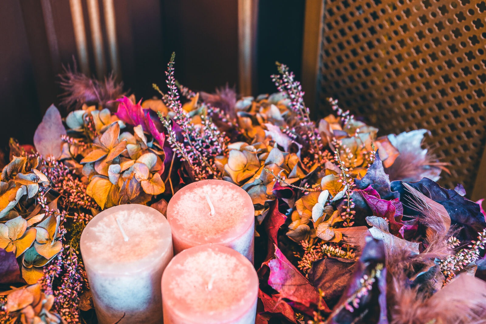 Candles and flowers at Hotel Haštal, a quiet start to a spa day near Hotel Haštal